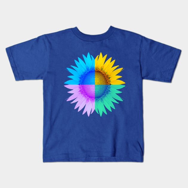 Rainbow Sunflower Kids T-Shirt by Suncatcher Photos - Apparel - Home Decor